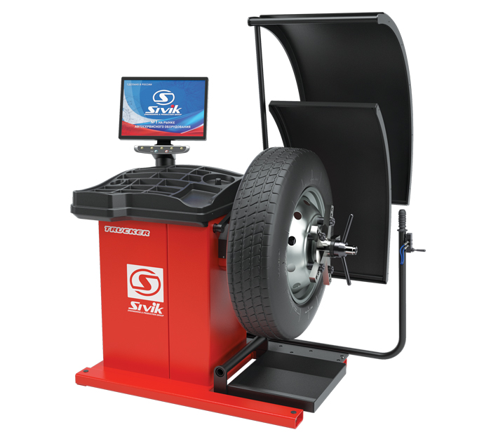 Балансировочный станок СИВИК СБМП-200 Trucker Luxe для грузовых и легковых колес Красный RAL3020
