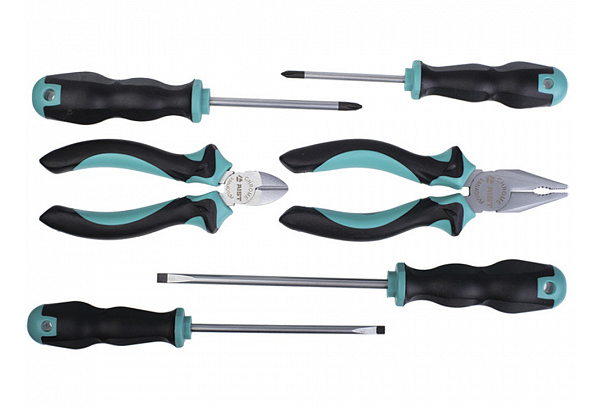 Набор инструмента 6 пр., (шарнирно-губцевый + отвертки), в пласт. кейсе