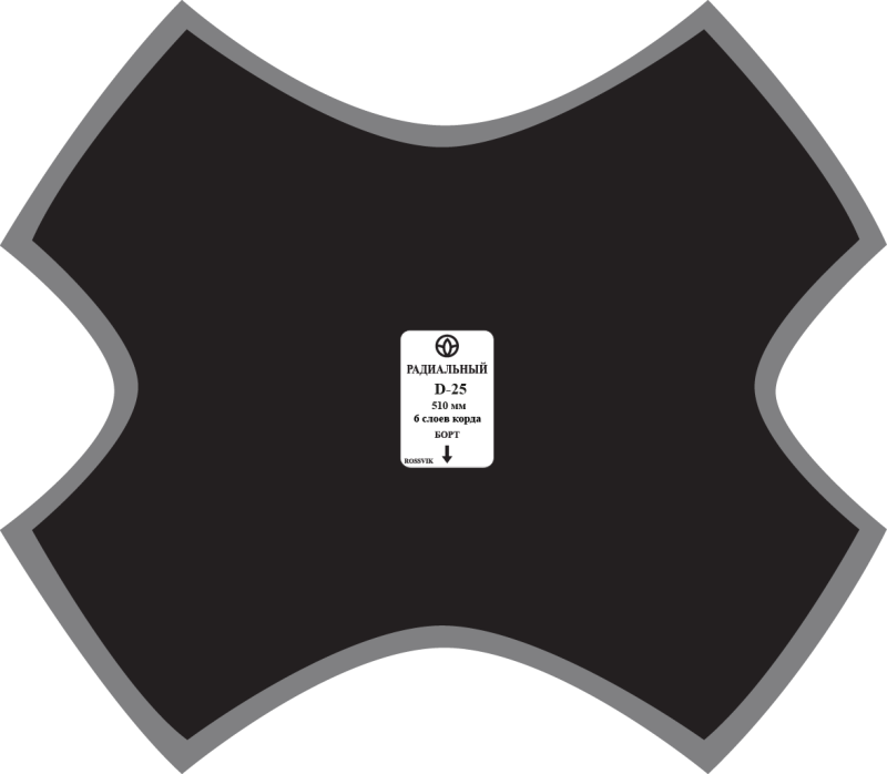 Пластырь D-25 диаг.510мм (1шт/6) термо